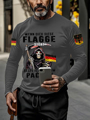 Herren Wenn dich diese flagge stört helfe ich dir im packen bedrucktes Langarm-T-Shirt