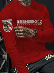 Herren Nürnberg Deutschland bedrucktes Langarm T-Shirt
