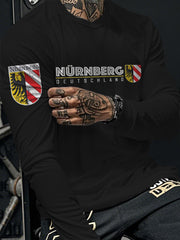 Herren Nürnberg Deutschland bedrucktes Langarm T-Shirt