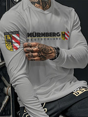 Herren Nürnberg Deutschland bedrucktes Langarm T-Shirt
