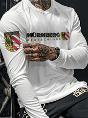 Herren Nürnberg Deutschland bedrucktes Langarm T-Shirt