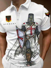 Men's German Iron Cross Knight Print  Shirt