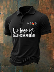 Men's Die Lage Ist Gaufniserregend Print Short-sleeved  Shirt