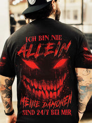 Herren ICH BIN NIE ALLEIN VOLL STÄN DIGER DRUCK Bedrucktes T-Shirt