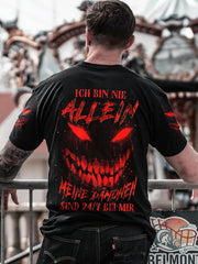 Herren ICH BIN NIE ALLEIN VOLL STÄN DIGER DRUCK Bedrucktes T-Shirt