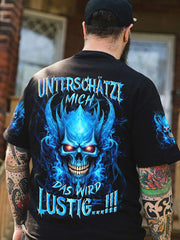Herren UNTERSCHÄTZE MICH DAS WIRD LUSTIG VOLLSTÄNDIGER DRUCK Bedrucktes T-Shirt
