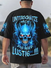 Herren UNTERSCHÄTZE MICH DAS WIRD LUSTIG VOLLSTÄNDIGER DRUCK Bedrucktes T-Shirt