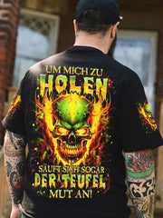 Herren UM MICH ZU HOLEN VOLL STÄNDIGER DRUCK Bedrucktes T-Shirt