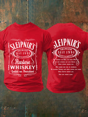 Herren Du Trinkst Ein Bier Ich Einen Whisky Bedrucktes Kurzarm T-Shirt