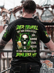 Herren BRING BIER MIT VOLLSTÄNDIGER DRUC Bedrucktes T-Shirt