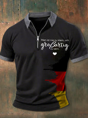 Men's Man Ist Nie Zu Klein Um Grossartig Zu Sein Printed Zip-Up  Shirt