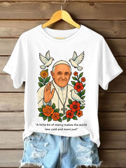 Camiseta de manga corta RIP Pope Francis para mujer