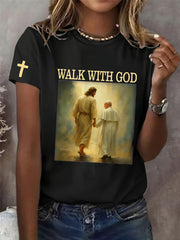 Camiseta con estampado de Papa Francisco profundamente perdida retro para mujer
