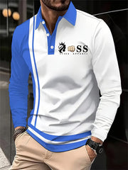Herren Vintage Schriftzug lässig Langarm shirt