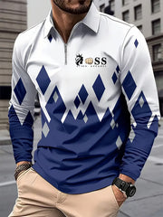 Herren Vintage Schriftzug lässig Langarm shirt