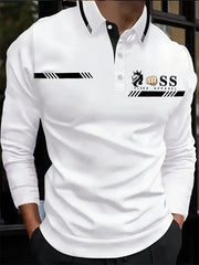 Herren Vintage Schriftzug lässig Langarm shirt