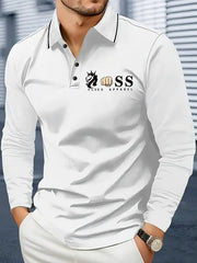 Herren Vintage Schriftzug lässig Langarm shirt