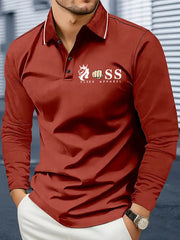 Herren Vintage Schriftzug lässig Langarm shirt
