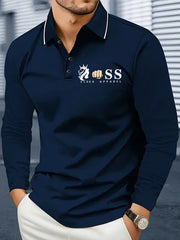 Herren Vintage Schriftzug lässig Langarm shirt