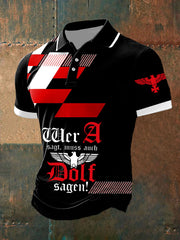 Herren Wer A sagt Muss Auch Dolf Sagen Kurzarm--Shirt