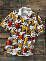 Herren-Hemd mit Bierdruck-Kurzarm
