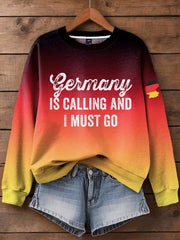 Damen Deutschland bedrucktes langärmliges Sweatshirt