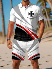 Herren Deutschland Iron Cross Lässiger Business-Kurzarm--Anzug
