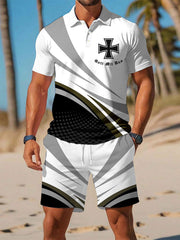 Herren Deutschland Iron Cross Lässiger Business-Kurzarm--Anzug