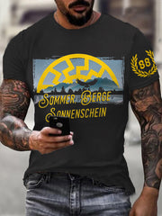 Männer Sonne und Nummer 88 bedrucktes Kurzarm-T-Shirt
