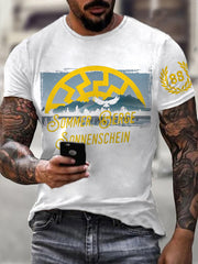 Männer Sonne und Nummer 88 bedrucktes Kurzarm-T-Shirt