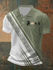 Herren Vintage Schriftzug lässig Polo-Shirt