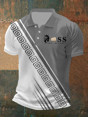 Herren Vintage Schriftzug lässig Polo-Shirt