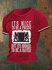 Männer sind höher, um ein Bayer-T-Shirt zu sein