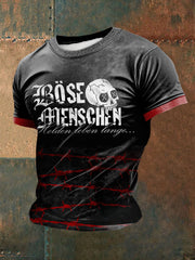Herren Frei & Böse bedrucktes Kurzarm-T-Shirt