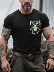Herren Retro Viking Warrior Nordic Style Casual T-Shirt