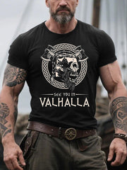 Herren Viking Style Wir sehen uns in Vahalla bedruckten Shorts