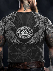 Herren Viking Style Vegvísir & Raben Bedrucktes T-Shirt