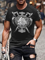 Herren Viking Style Odin bedrucktes T-Shirt