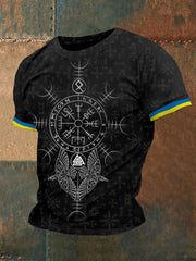 Herren Retro Viking Symbole im nordischen Stil Casual T-Shirt