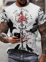 Herren Viking Style Vegvísir & Raben Bedrucktes T-Shirt