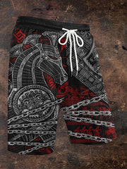 Herren-Shorts mit Viking-Print