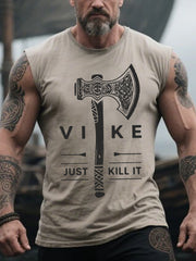 Herren Retro Viking Battle Axe im nordischen Stil Casual Tank Top