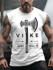 Herren Retro Viking Battle Axe im nordischen Stil Casual Tank Top