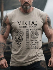 Herren Retro Viking World Tour Freizeit-Tanktop im nordischen Stil