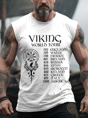 Herren Retro Viking World Tour Freizeit-Tanktop im nordischen Stil