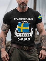 Herren Retro Meine Vorfahren waren Viking Sweden Casual T-Shirt