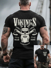 Herren Retro Viking Warrior Nordic Style Casual T-Shirt