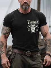 Herren Retro Viking Warrior Nordic Style Casual T-Shirt