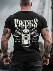 Herren Retro Viking Warrior Nordic Style Casual T-Shirt