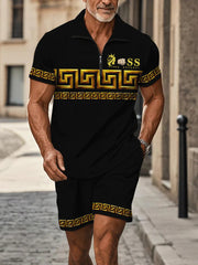 Herren Casual Business Kurzarm Reiß verschluss Anzug